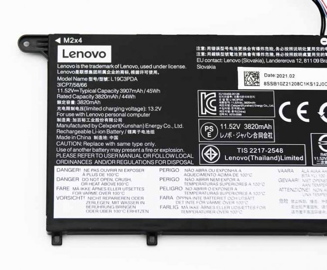 Lenovo L19L3PDA L19M3PDA Original Akku 3907mAh 45Wh 3 Zellen