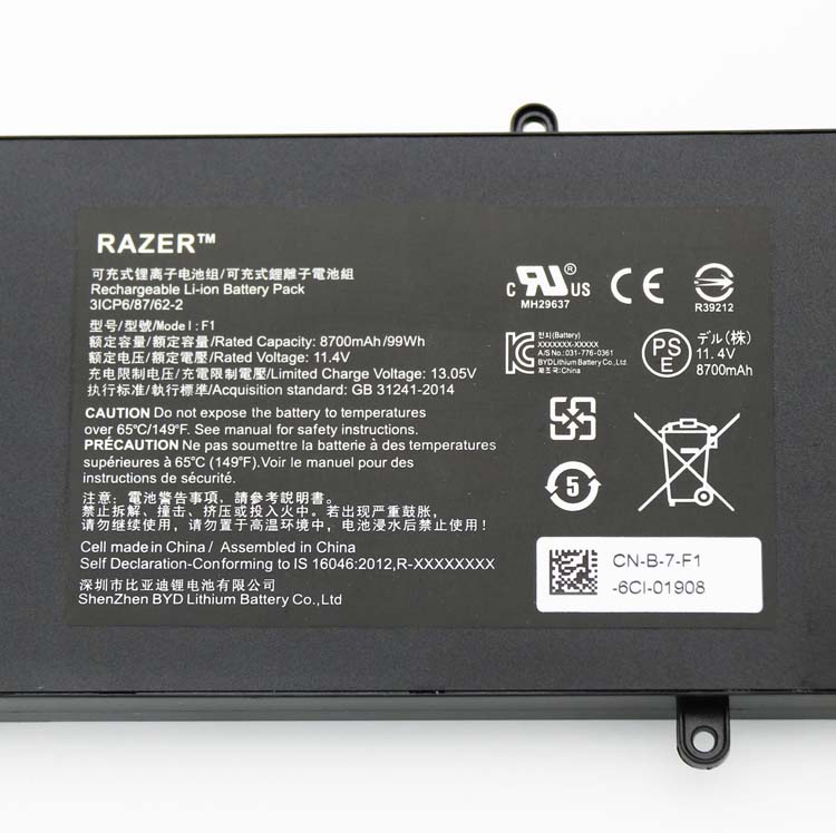 Original 8700mAh 99Wh 6 Zellen Akku Razer 3ICP6/87/62-2