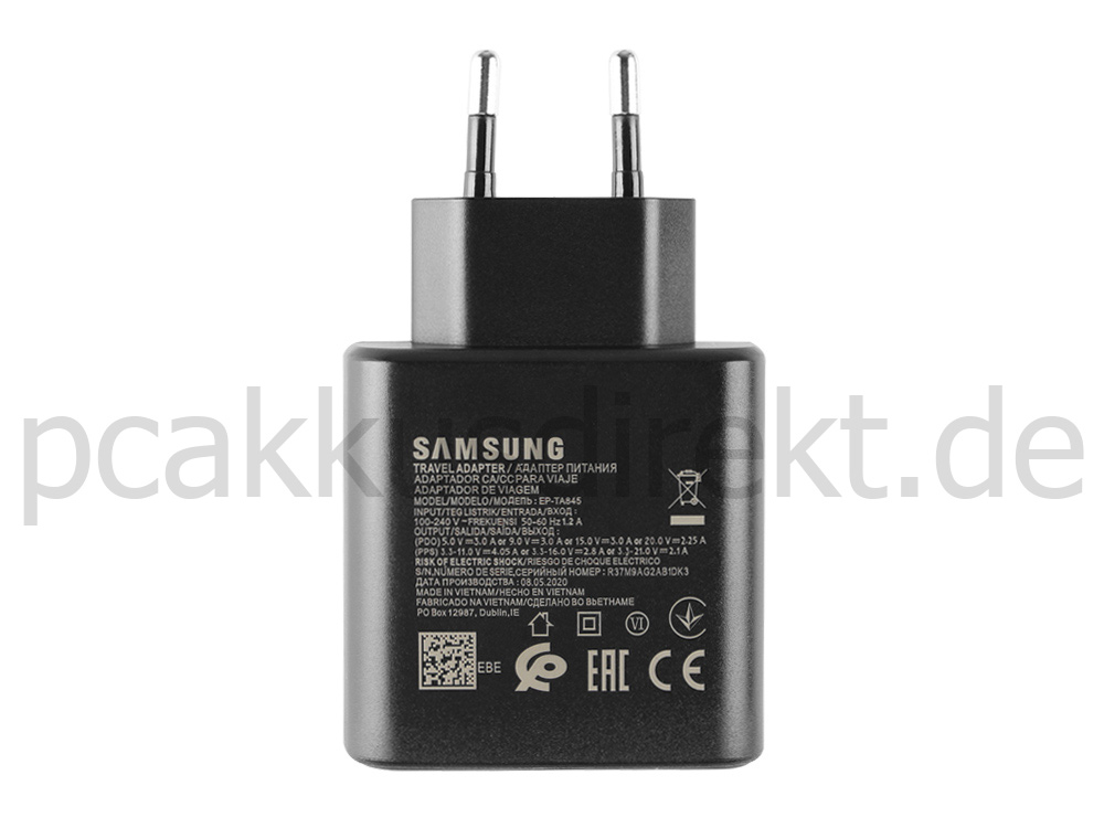 45W USB-C Samsung Galaxy S21 5G SM-G991B/DS Netzteil Ladegerät + Ladekabel