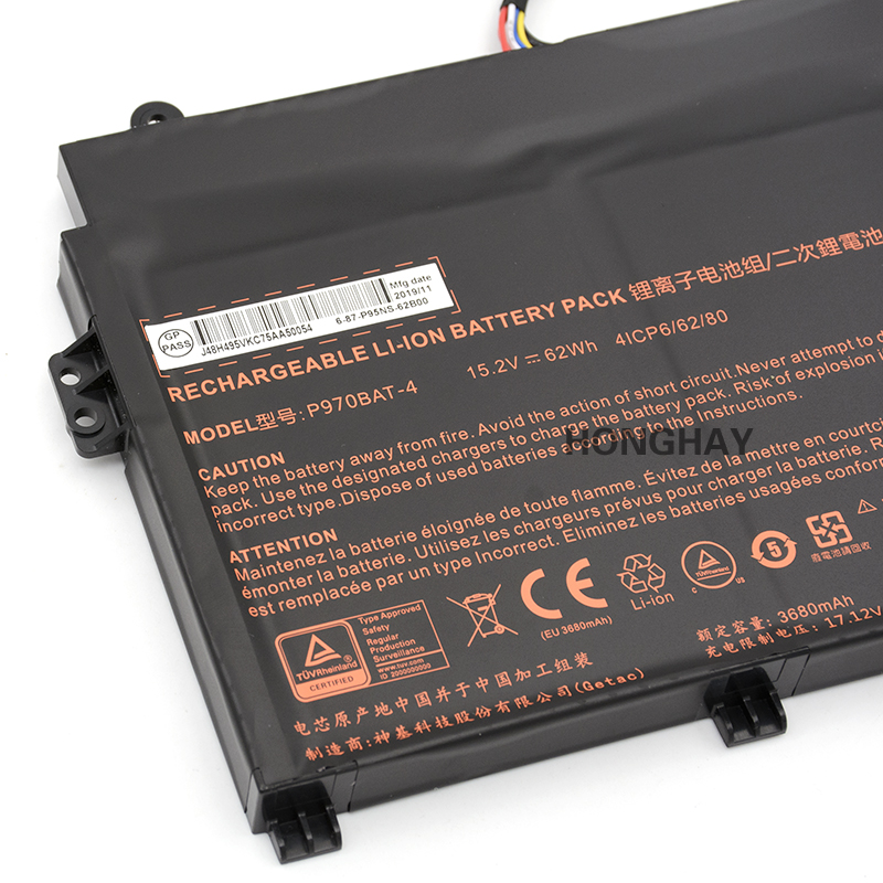 3680mAh 62Wh 4 Zellen Akku Schenker KEY AI KEY AI Laptop